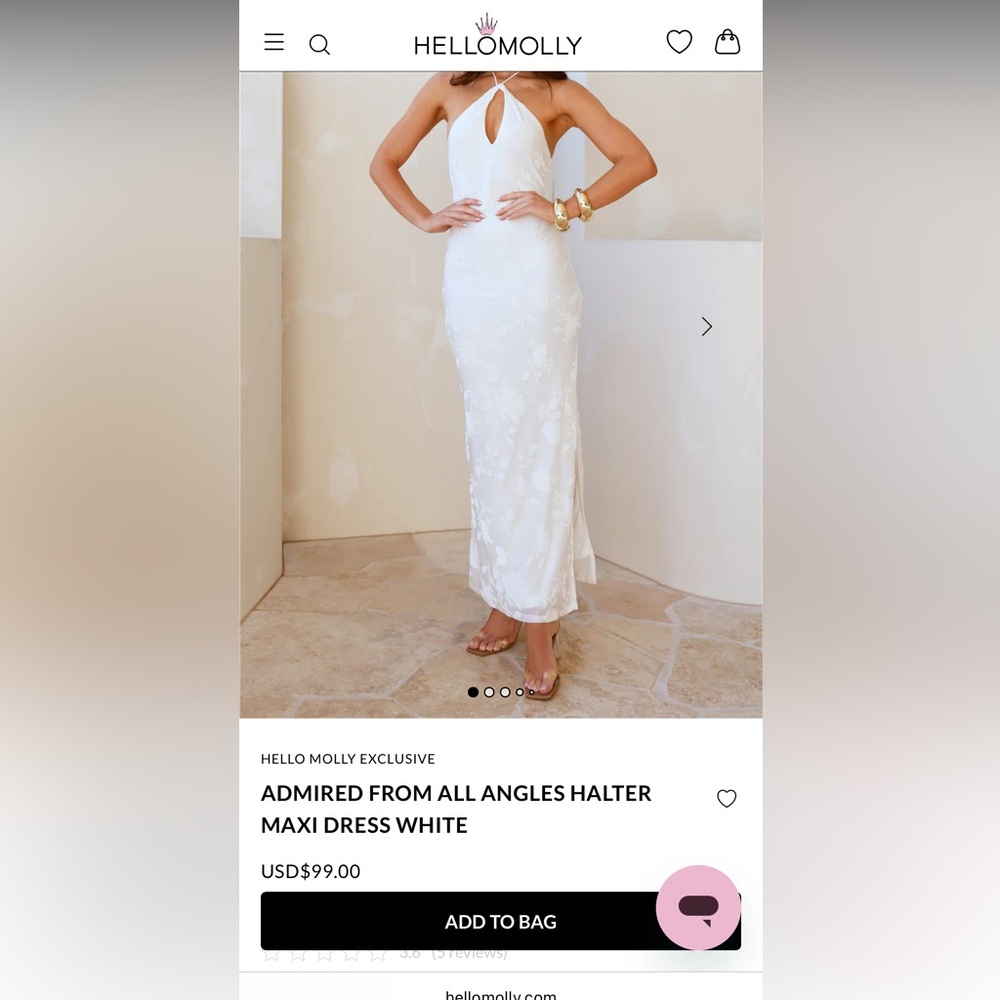 Hello Molly Elegant White Halter Dress